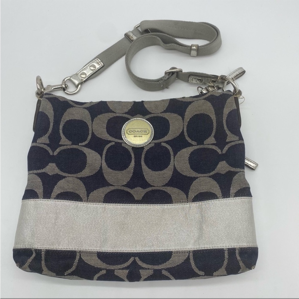Coach Black and Silver Crossbody Bag - Picture 2 of 8